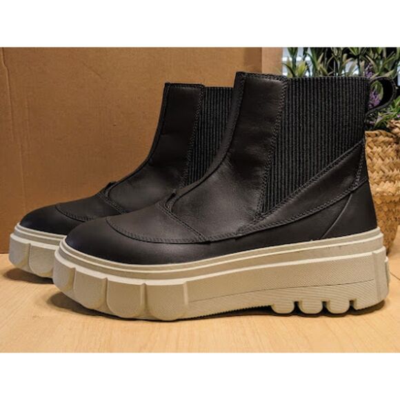 SOREL CARIBOU X Waterproof Leather Platform Chelsea Boots Women's Size 10 NWT - Picture 4 of 13
